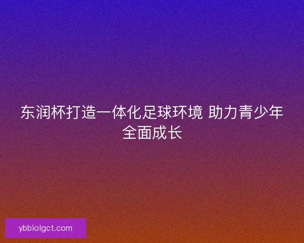 东润杯打造一体化足球环境 助力青少年全面成长